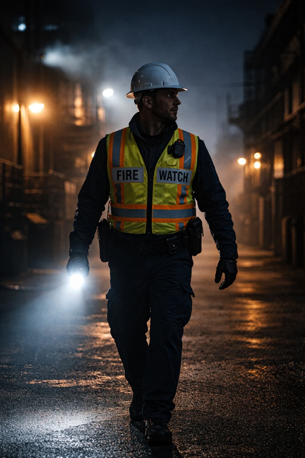 Fire extinguisher and safety equipment ready for emergency response